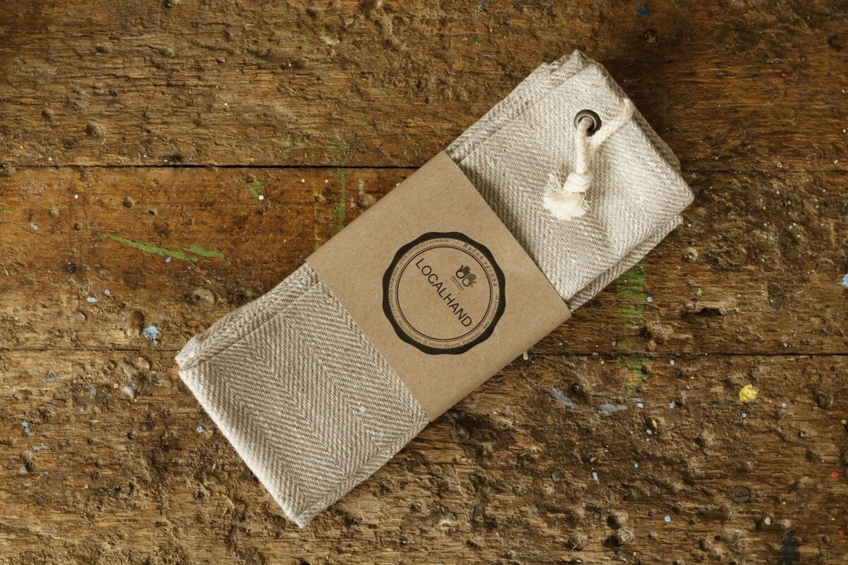 Konyhai törlőkendő lenvászonból fishbone, 2 darab a csomagban